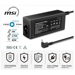 CARGADOR MSI COMPATIBLE | 19V / 4.74A | 5.5 x 2.5mm