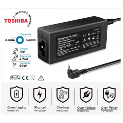 CARGADOR TOSHIBA COMPATIBLE | 19V / 4.74A | 5.5 x 2.5mm | 90W