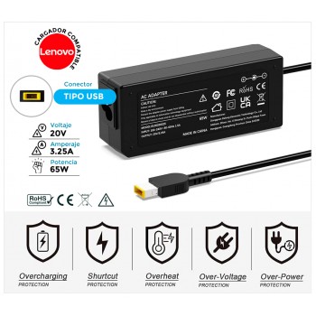 Cargador NEC Compatible | 20V / 3.25A | SQUARE