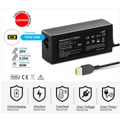 CARGADOR LENOVO COMPATIBLE | 20V / 4.5A | SQUARE | 90W
