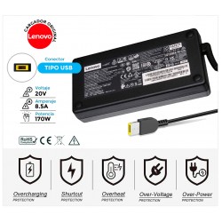 CARGADOR LENOVO ORIGINAL | 20V / 8.5A |  SQUARE USB | 170W
