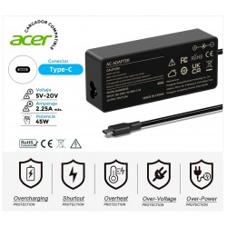 CARGADOR ACER COMPATIBLE USB-C 45W