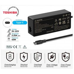 CARGADOR TOSHIBA COMPATIBLE USB-C 45W