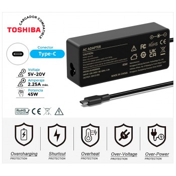 CARGADOR TOSHIBA COMPATIBLE USB-C 45W