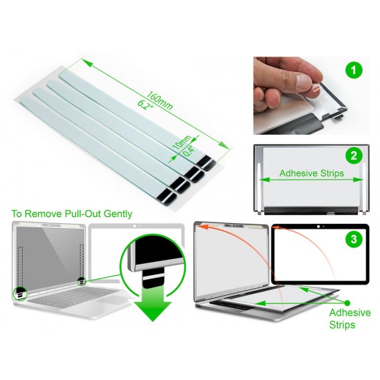 PAR DE TIRAS ADHESIVAS PARA INSTALACIÓN DE PANTALLAS DE 15.6" / 17.3"