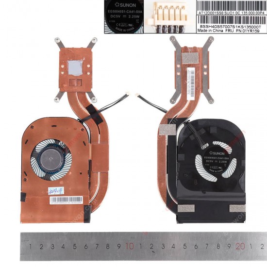 VENTILADOR CPU CON DISIPADOR LENOVO THINKPAD X1 CARBON 6ª GENERACION AÑO 2018 SERIES | 01YR159 LENOVO 13640