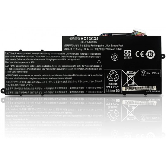BATERIA ACER ASPIRE V5 122 V5 122P V5 132 E3 112 V5 132 SERIES | AC13C34 KT.00303.005 KT.00303.010 ACER 12556