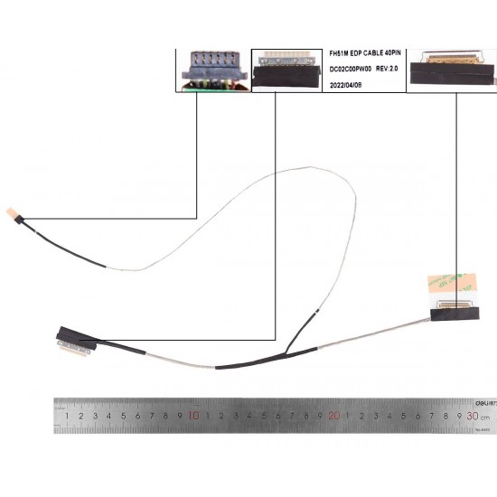 CABLE DE PANTALLA ACER NITRO AN515-45 AN515-55 AN515-57 SERIES | 50.Q7KN2.012 DC02C00PW00 ( PARA PANTALLAS DE 120 Y 140HZ ) ACER 13659