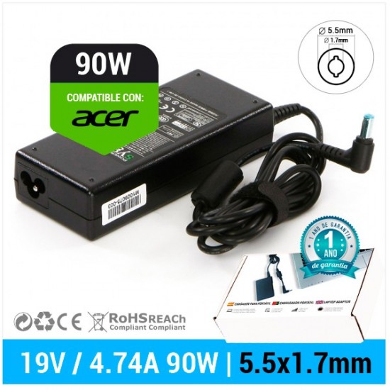 CARGADOR ACER COMPATIBLE ASPIRE 1825PTZ TIMELINE 1825PTZ SERIES ACER 00031C