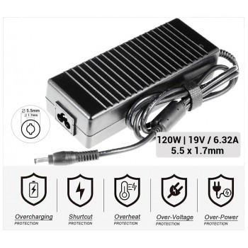 CARGADOR ACER COMPATIBLE | 19V / 6.32A | 5.5 x 1.7mm | 120W