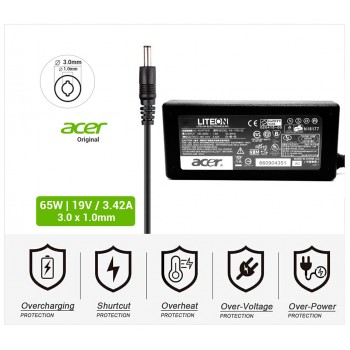 CARGADOR ACER ORIGINAL | 19V / 3.42A | 3.0 x 1.0mm | 65W