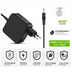 CARGADOR ACER COMPATIBLE | 19V / 2.37A | 3.0 x 1.0mm | 45W DIRECTO A PARED ( SIN CABLE )