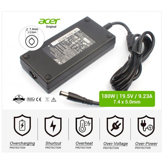 CARGADOR ACER ORIGINAL | 19.5V / 9.23A | 7.4 x 5.0mm | 180W ACER 12732