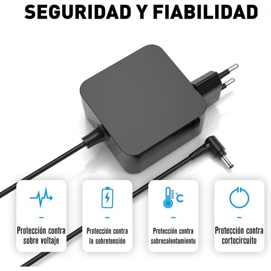CARGADOR ACER COMPATIBLE | 19V / 2.37A | 3.0 x 1.0mm | 45W DIRECTO A PARED ( SIN CABLE ) ACER 12020C