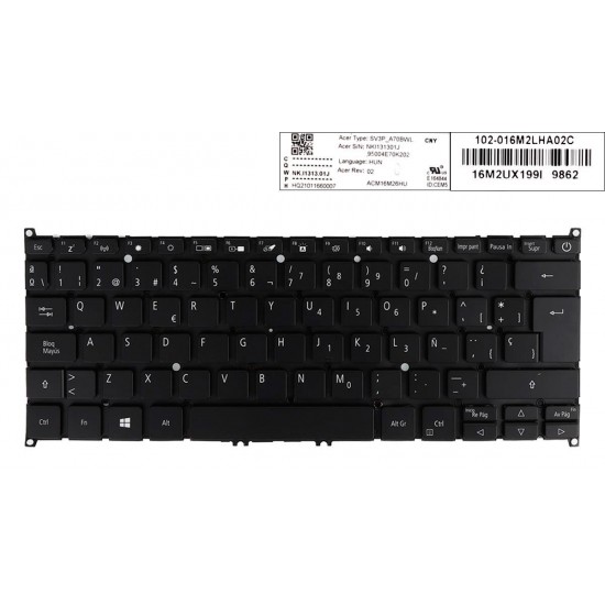 TECLADO ESPAÑOL ACER SWIFT 3 SF313-51 SF313-52 SERIES RETROILUMINADO ACER 12802
