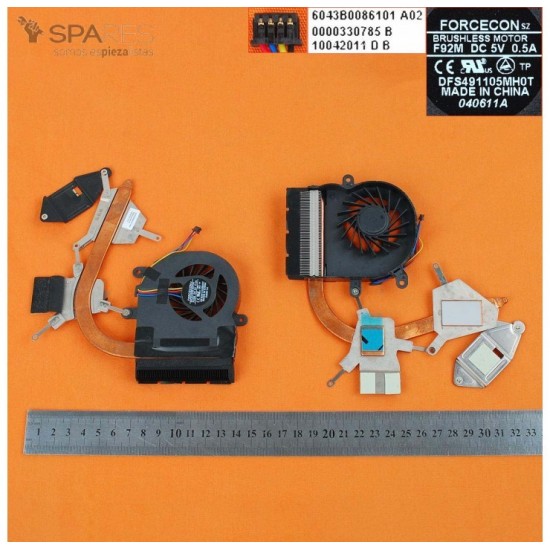 VENTILADOR CPU CON DISIPADOR ACER TRAVELMATE 8372T TM8732 SERIES | DFS491105MH0T F92M ACER 08064