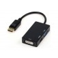 ADAPTADOR 3 EN 1 DISPLAYPORT A HDMI/DVI/VGA | NEGRO OEM 05791