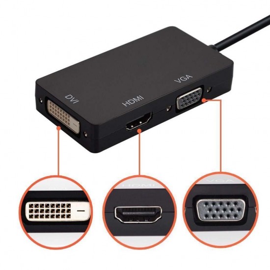 ADAPTADOR 3 EN 1 DISPLAYPORT A HDMI/DVI/VGA | NEGRO OEM 05791