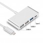 ADAPTADOR USB 3.1 TIPO C A HUB CON 2xUSB 2.0 1 Y 1xUSB 3.1 TIPO C | COLOR PLATA/SILVER OEM 07877