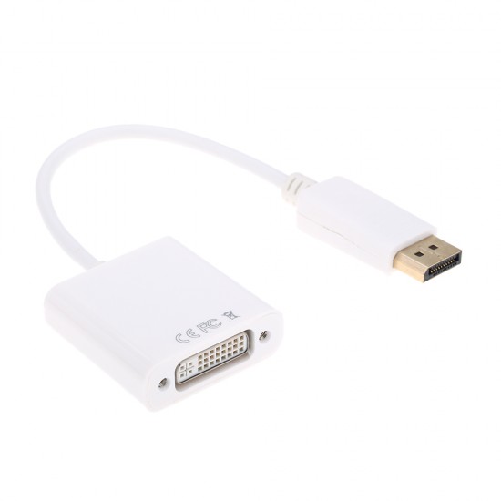 ADAPTADOR CONVERSOR DISPLAYPORT A DVI - M/H | BLANCO OEM 05647