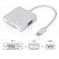 ADAPTADOR 3 EN 1 MINI DP DISPLAYPORT A HDMI/DVI/VGA | BLANCO OEM 05227
