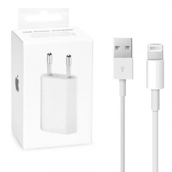 APPLE ADAPTADOR DE CORRIENTE USB 5W + CABLE LIGHTING 1M. | MD814CH/A APPLE 08055