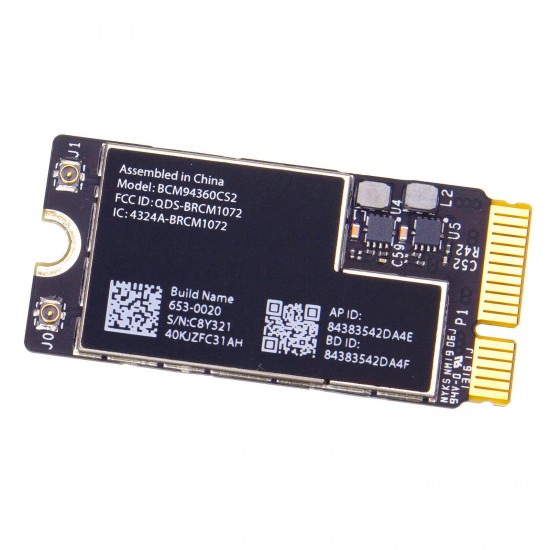 MÓDULO WIRELESS WIFI BLUETOOTH AIRPORT CARD APPLE MACBOOK AIR A1465 A1466 · 653-0020 BCM94360CS2