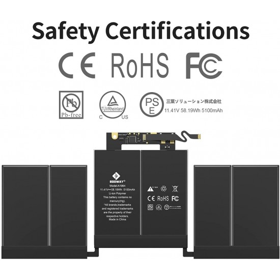 BATERIA APPLE A1964 A1989 COMPATIBLE MACBOOK PRO 13 TOUCH VERSION ( 2018 ,2019 ) 11.41V · 5083mAh / 58Wh