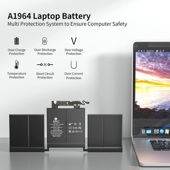 BATERIA APPLE A1964 A1989 COMPATIBLE MACBOOK PRO 13 TOUCH VERSION ( 2018 ,2019 ) 11.41V · 5083mAh / 58Wh