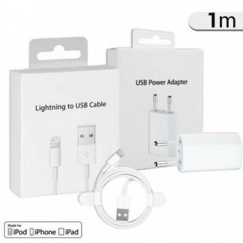 APPLE ADAPTADOR DE CORRIENTE USB 5W + CABLE LIGHTING 1M. | MD814CH/A