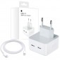 APPLE ADAPTADOR DE CORRIENTE 35W CON 2 PUERTOS USB-C + CABLE USB-C A LIGHTNING APPLE 32055