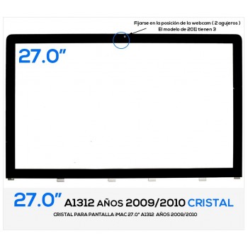 CRISTAL PANTALLA iMAC 27.0" A1312 AÑOS 2009/2010 | 922-9147 922-9469 922-9833