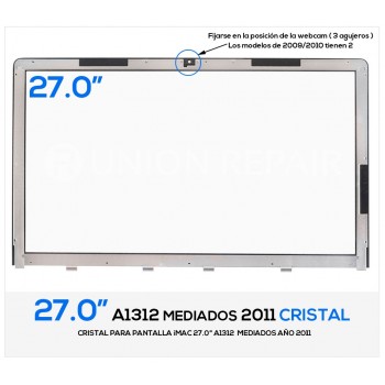 CRISTAL PANTALLA iMAC 27.0" A1312  MEDIDADOS 2011 | 922-9147 922-9469 922-9833