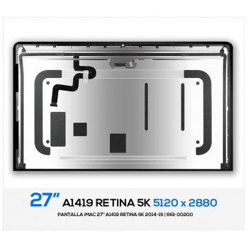 PANTALLA iMAC 27" A1419 RETINA 5K 2014-15 | LM270QQ1 (SD)(A1) / LM270QQ1 (SD)(A2) / 661-00200
