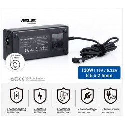 CARGADOR ASUS COMPATIBLE | 19V / 6.32A | 5.5 x 2.5mm | 120W