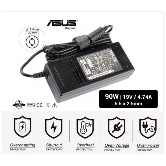 CARGADOR ASUS ORIGINAL | 19V / 4.74A | 5.5 x 2.5mm | 90W ASUS 04664