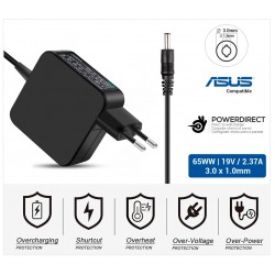 CARGADOR ASUS COMPATIBLE | 19V / 2.37A | 3.0 x 1.0mm | 45W DIRECTO A PARED ( SIN CABLE )