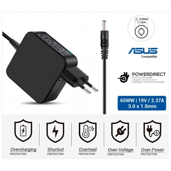CARGADOR ASUS COMPATIBLE | 19V / 2.37A | 3.0 x 1.0mm | 45W DIRECTO A PARED ( SIN CABLE ) ASUS 12020M