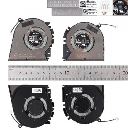 PAR DE VENTILADORES CPU + GPU ASUS VIVOBOOK PRO 14X M3400QA M3401Q K3400P M7400Q SERIES | FN2H DFS5K12605384G FN2J 13NB0U40T02021 ASUS 34239