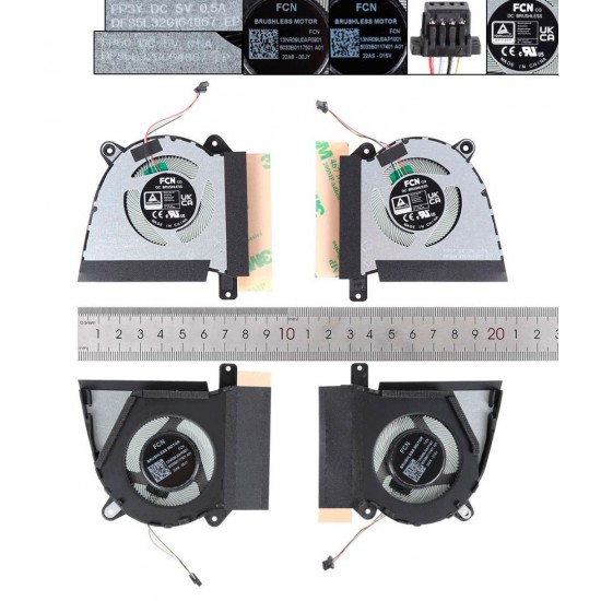PAR DE VENTILADORES CPU + GPU ASUS ROG ZEPHYRUS G14 2022 GA402R GA402RJ GA402RK SERIES | 13NR09U0AP0901 13NR09U0AP1001 ASUS 34238