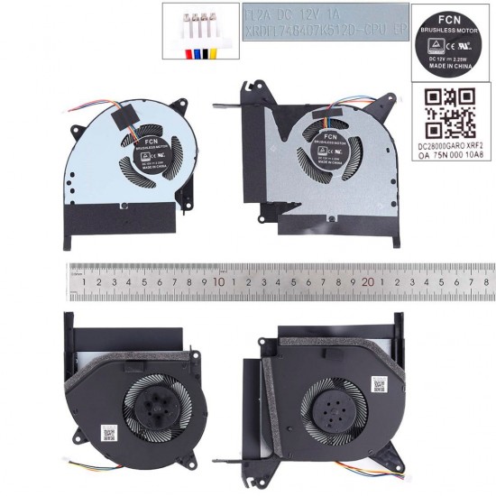 PAR DE VENTILADORES L+R ASUS ROG STRIX RTX SCAR II GL704GW FL2D FL2F SERIES | DFSCK22115181C DFSCK22105182D S7C ASUS 32058
