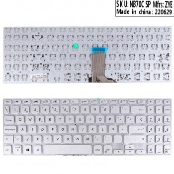 TECLADO ESPAÑOL ASUS VIVOBOOK S530UA S530UN S530FA S5300F S5300FN SERIES SIN FRAME COLOR PLATA/SILVER