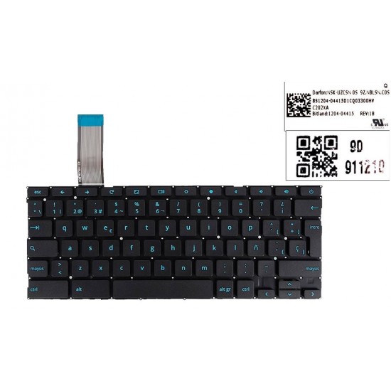 TECLADO ESPAÑOL ASUS CHROMEBOOK C202 C202S C202SA C202XA C202SA-YS01 C202SA-YS02 SERIES | SP NSK-UZCSN OS 9Z.NBLSN.COS 851204-04415D1CQ03300HV ASUS 12806
