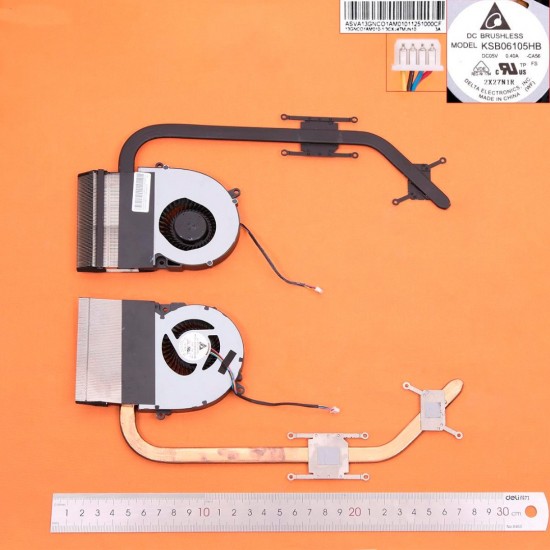 VENTILADOR CPU CON DISIPADOR ASUS X75 X75VD X75VD1 X75V X75VB X75VC F75A SERIES ASUS 08930
