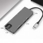 ADAPTADOR 8 EN 1 TIPO C A HUB CON PUERTOS USB-C / USB 3.0 / HDMI / SD / TF / RJ45 | BASIX BYL-2010N3 BASIX 13018
