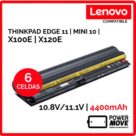 BATERIA LENOVO COMPATIBLE | THINKPAD EDGE 11 | MINI 10 | X100E | X120E | 4400mAh LENOVO 04046
