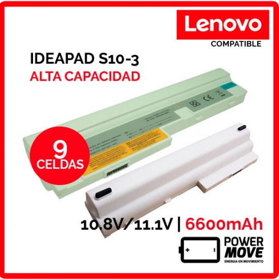 BATERIA LENOVO COMPATIBLE | IDEAPAD S100 | BLANCA | ALTA CAPACIDAD LENOVO 04047
