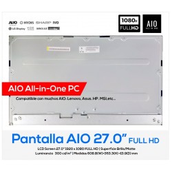 PANTALLA 27.0 FULL HD DELL OPTIPLEX 7770 7780 AIO INSPIRON 7790 AIO SERIES | 0DMN54 DMN54