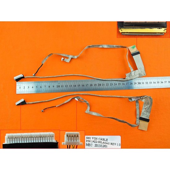 CABLE FLEX DE PANTALLA | ASUS N61 | MODELO 2 | CONECTOR WEBCAM BLANCO ASUS 04974