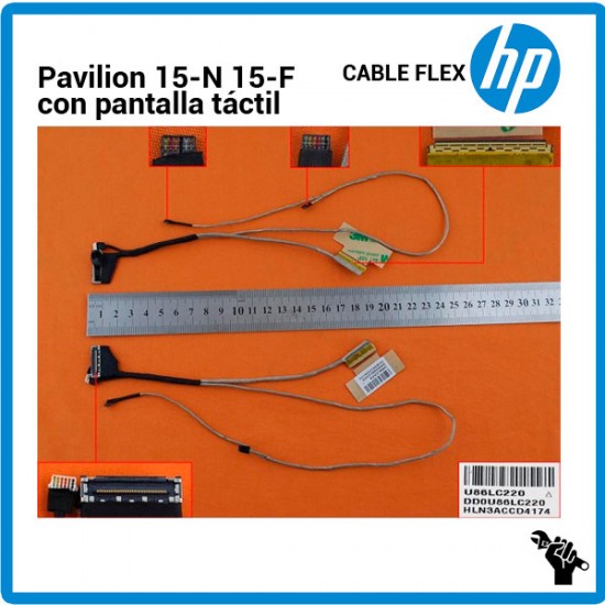 CABLE FLEX DE PANTALLA | HP PAVILION 15-N | 15-F | VERSION CON PANTALLA TÁCTIL HP 04225